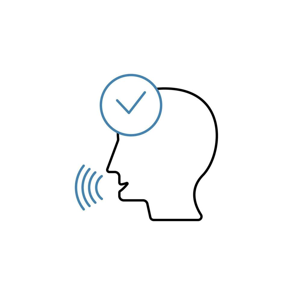 voice recognition concept line icon. Simple element illustration.voice recognition concept outline symbol design. vector