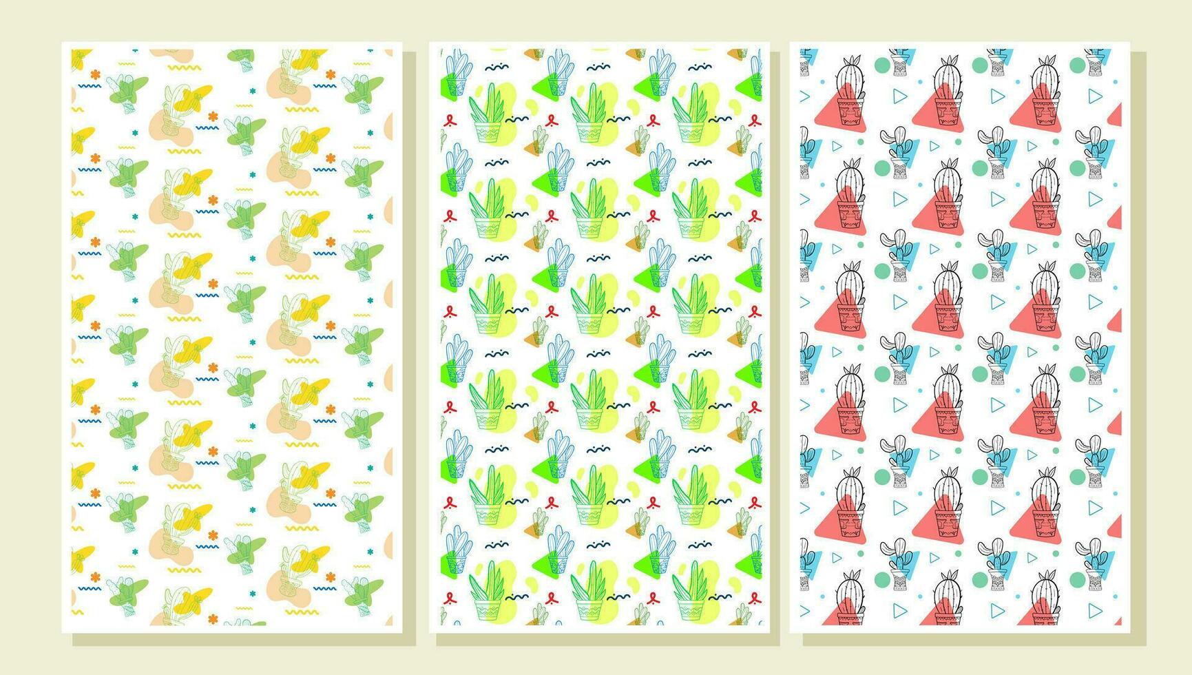 cactus seamless pattern, Seamless pattern with cute cactus on a summer background abstract. Vector illustration.