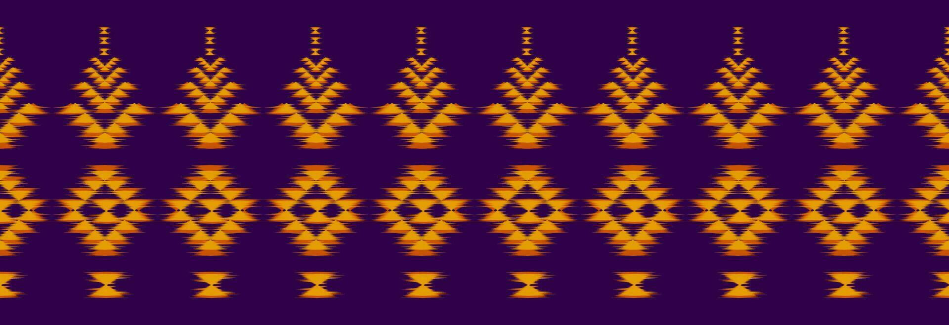 Border ethnic ikat pattern art. folk embroidery, and Mexican style. Aztec geometric ornament print. Design for background, illustration, fabric, clothing, textile, print, batik. vector