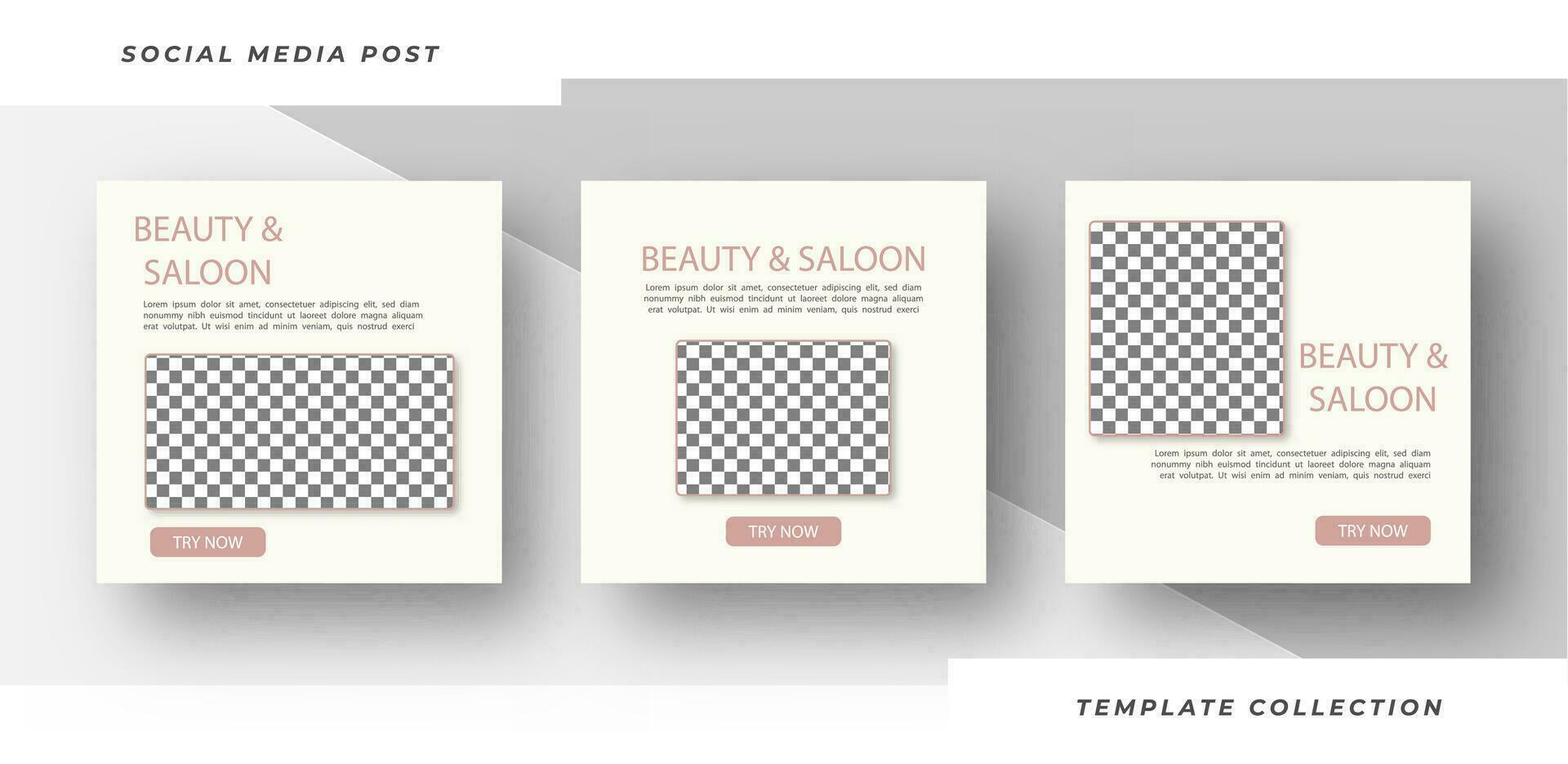 Beauty and salon skincare Makeup spa  square banner collection Square Flyer Template Design. Pro Vector