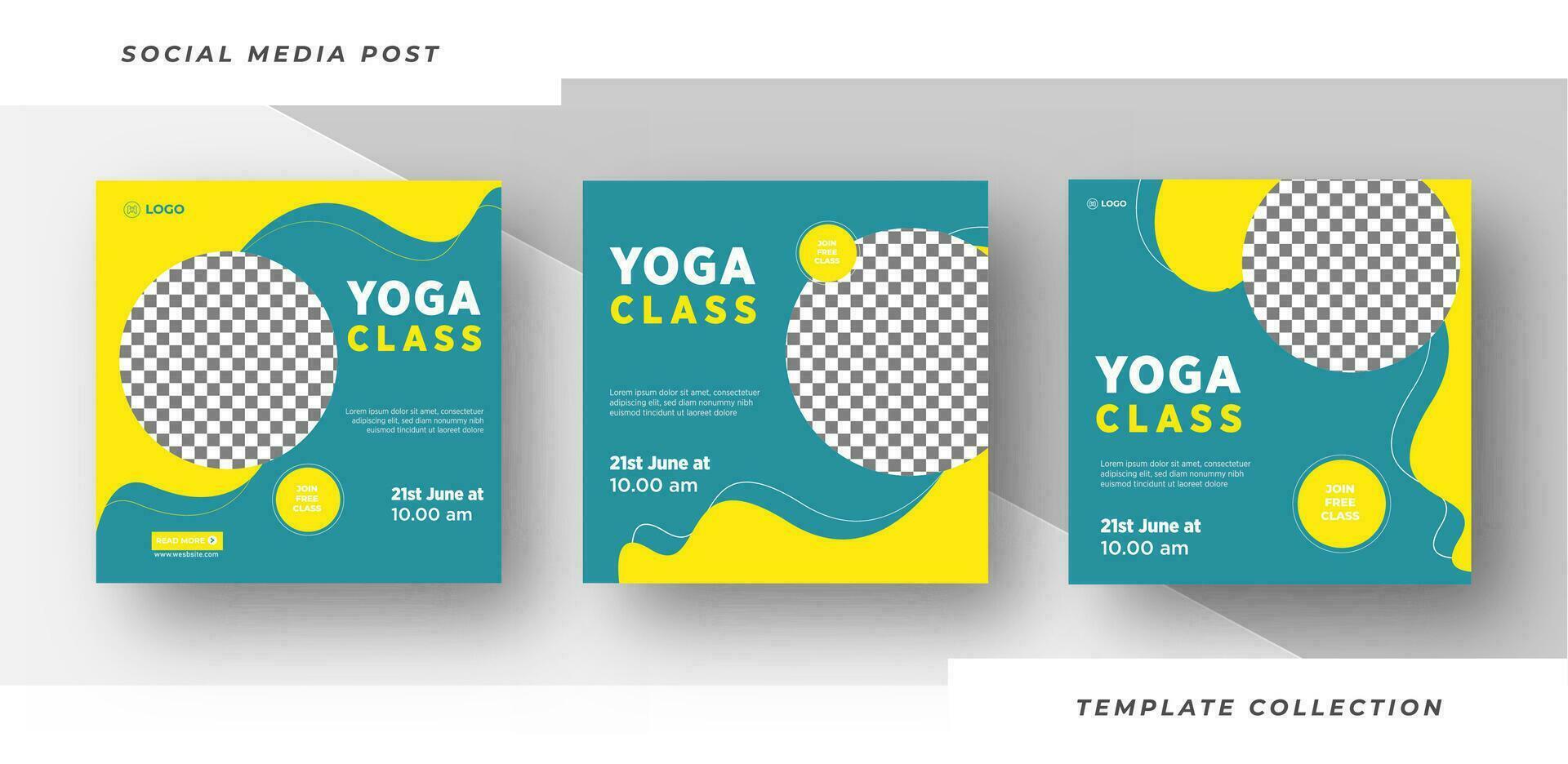 Modern Yoga class banner template for  Meditation social media post yoga day or yoga class promotion. Pro Vector