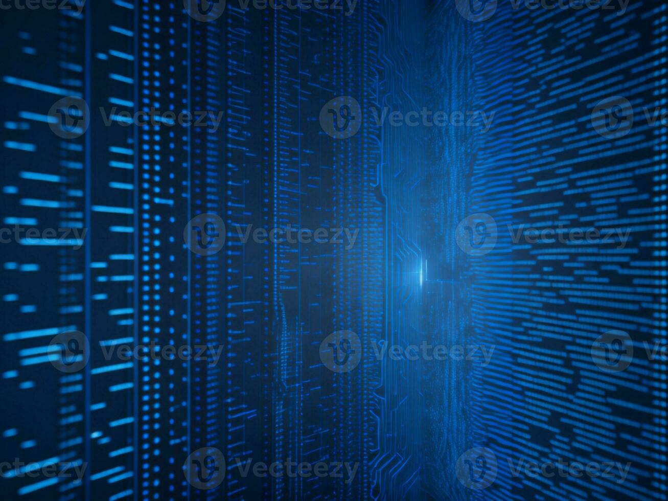 AI generated Blue digital binary data on computer screen background. binary code background . abstract blue background photo