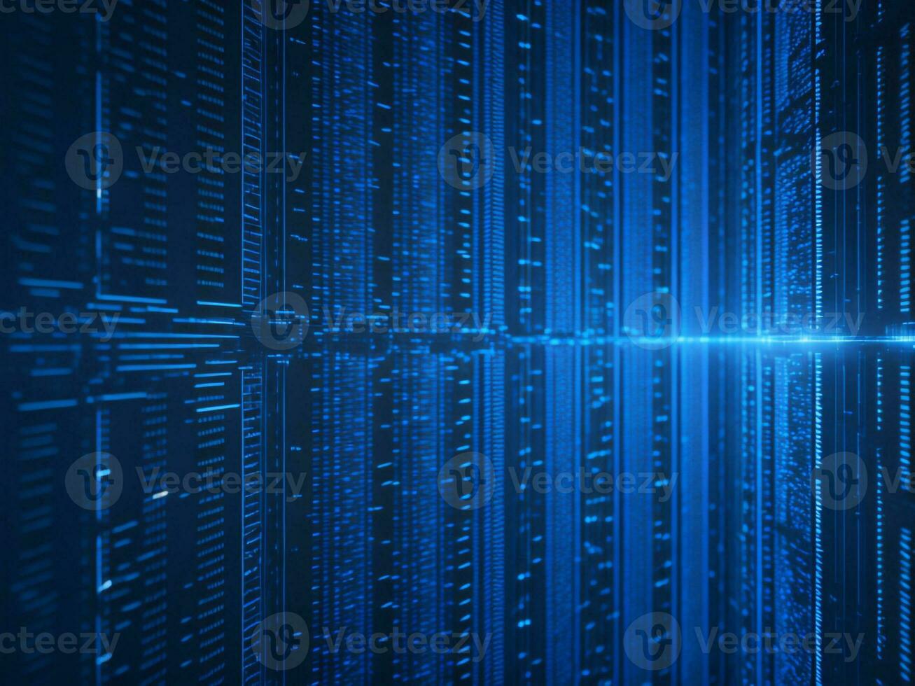 AI generated Blue digital binary data on computer screen background. binary code background . abstract blue background photo