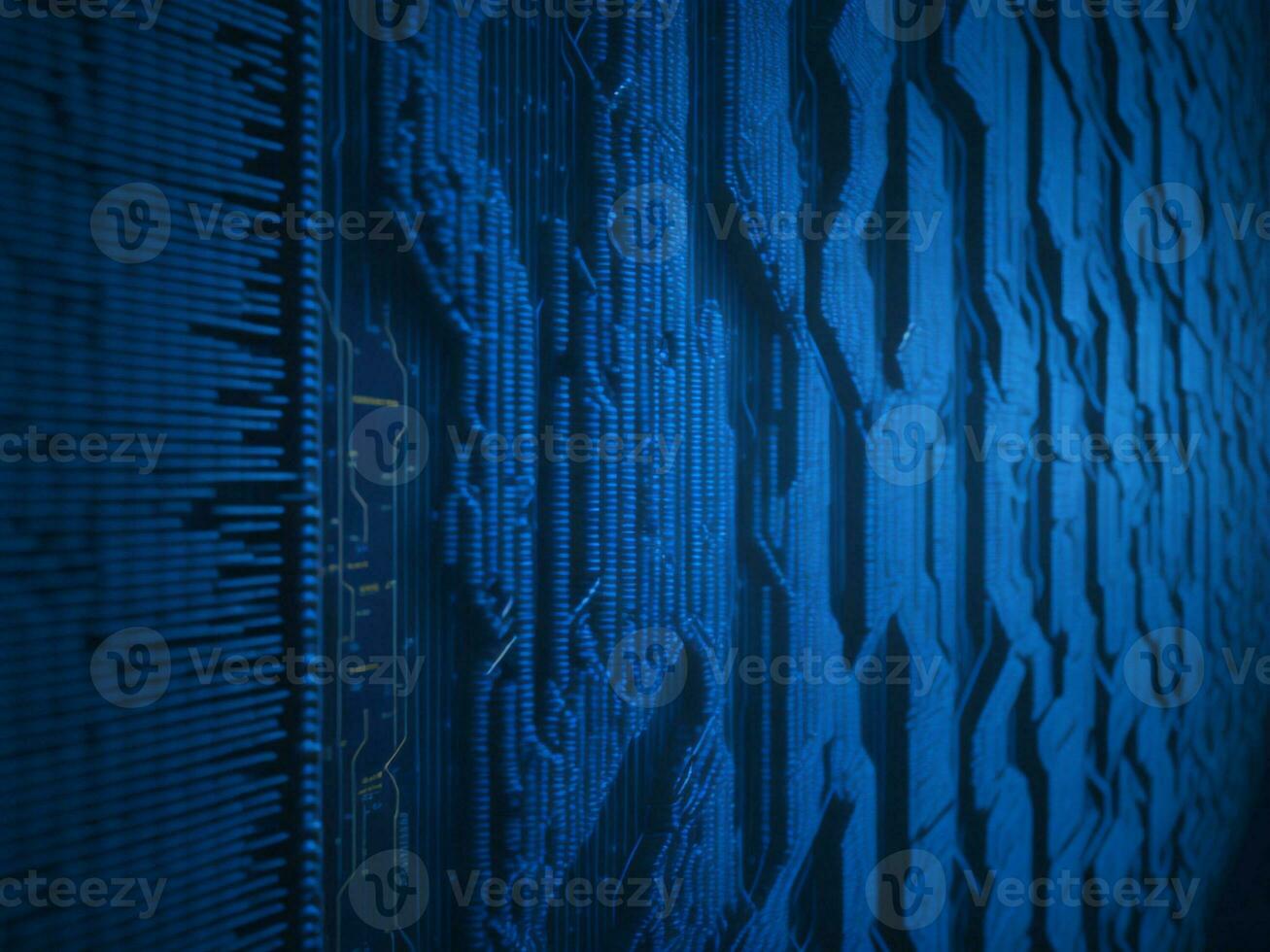 AI generated Blue digital binary data on computer screen background. binary code background . abstract blue background photo