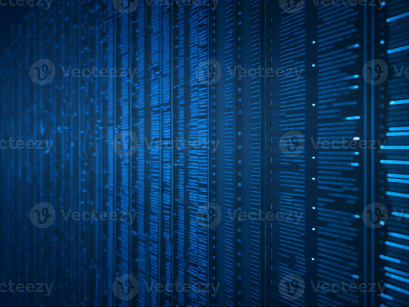 AI generated Blue digital binary data on computer screen background. binary code background . abstract blue background photo