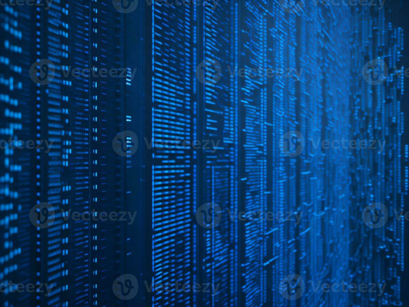 AI generated Blue digital binary data on computer screen background. binary code background . abstract blue background photo