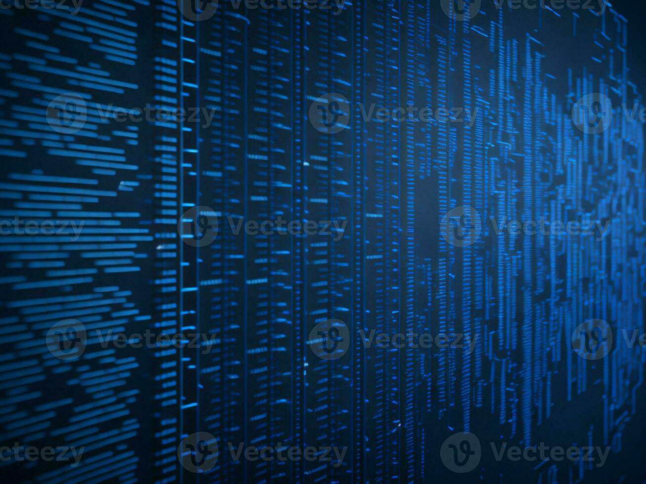 AI generated Blue digital binary data on computer screen background. binary code background . abstract blue background photo