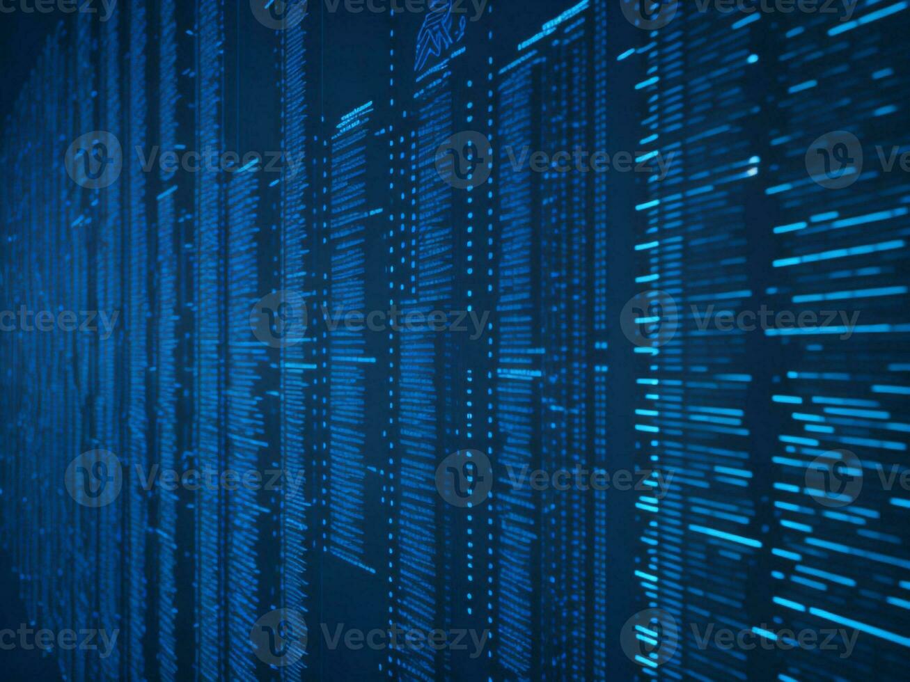 AI generated Blue digital binary data on computer screen background. binary code background . abstract blue background photo