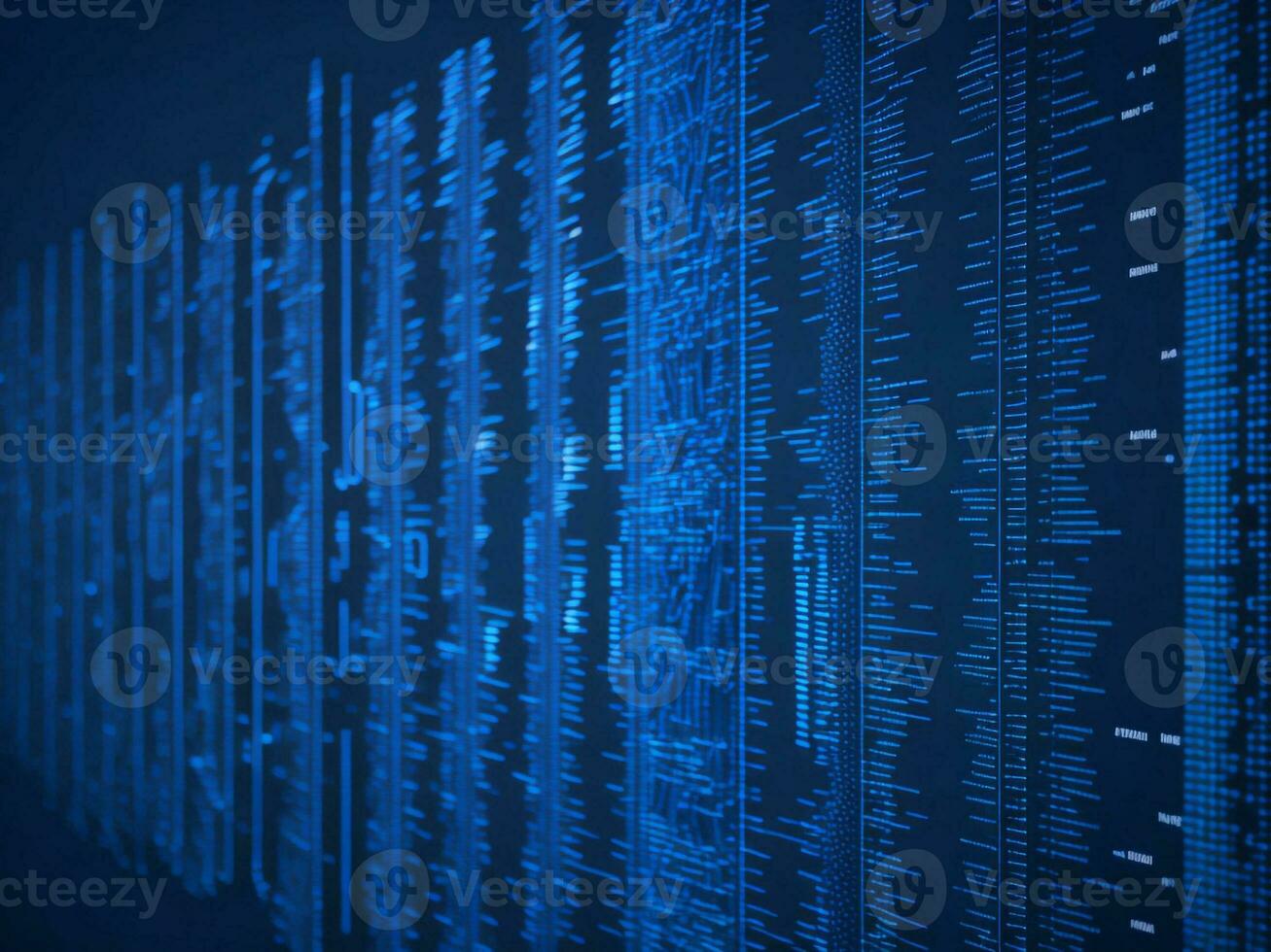 AI generated Blue digital binary data on computer screen background. binary code background . abstract blue background photo