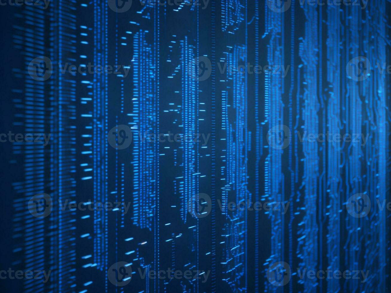 AI generated Blue digital binary data on computer screen background. binary code background . abstract blue background photo