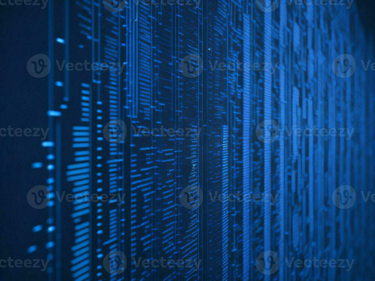 AI generated Blue digital binary data on computer screen background. binary code background . abstract blue background photo