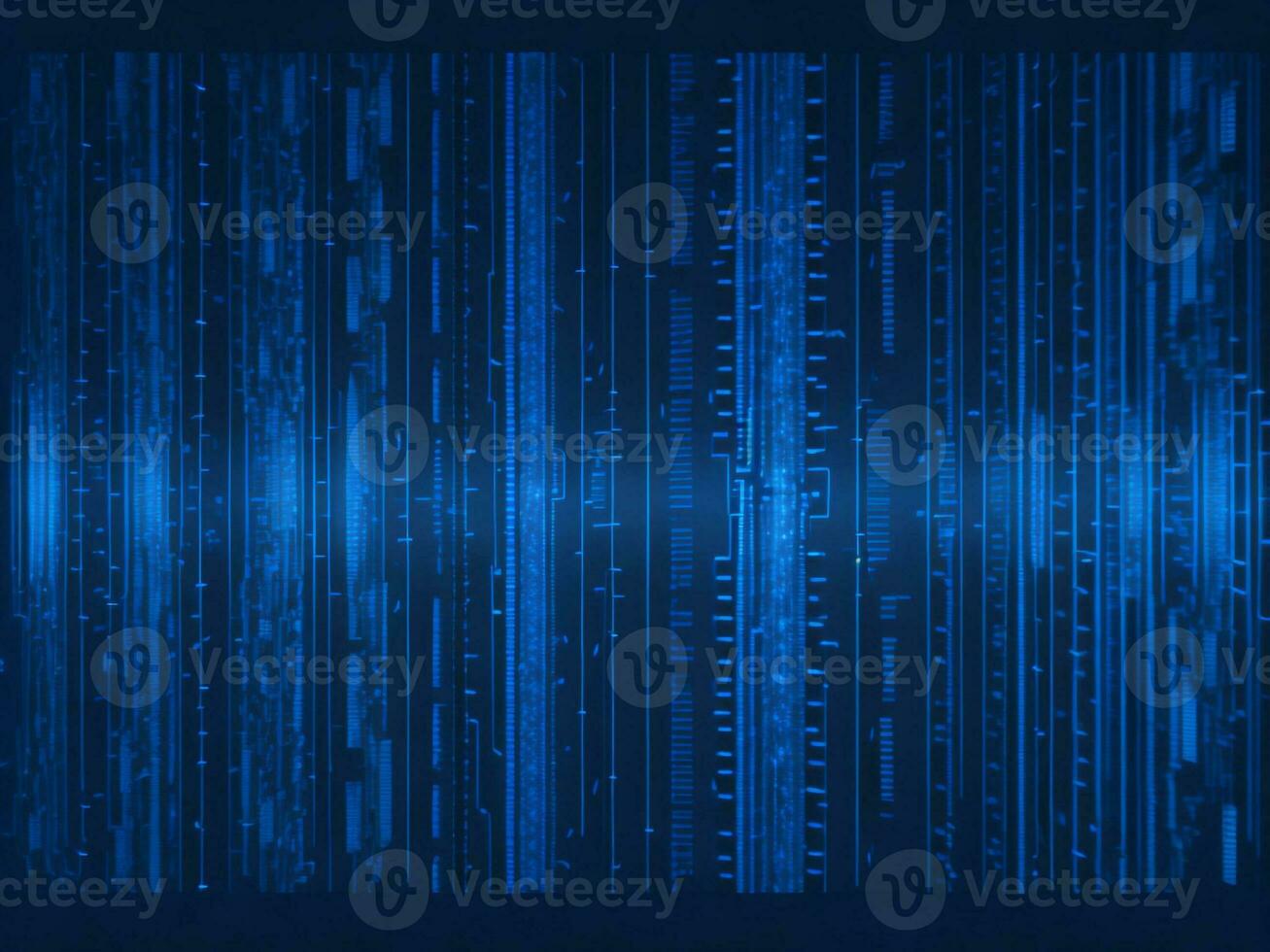 AI generated Blue digital binary data on computer screen background. binary code background . abstract blue background photo