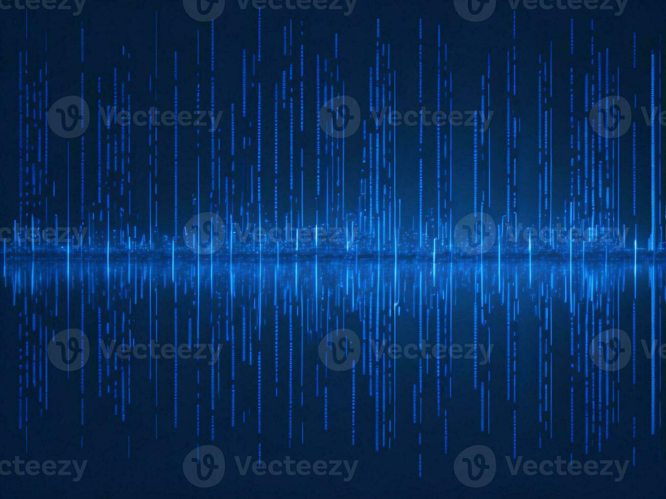 AI generated Blue digital binary data on computer screen background. binary code background . abstract blue background photo