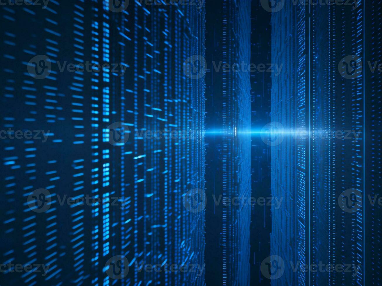 AI generated Blue digital binary data on computer screen background. binary code background . abstract blue background photo
