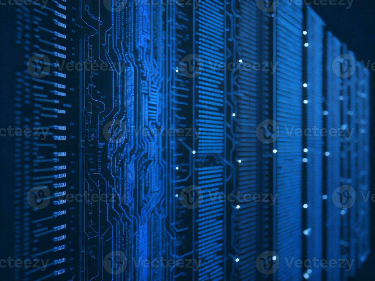 AI generated Blue digital binary data on computer screen background. binary code background . abstract blue background photo