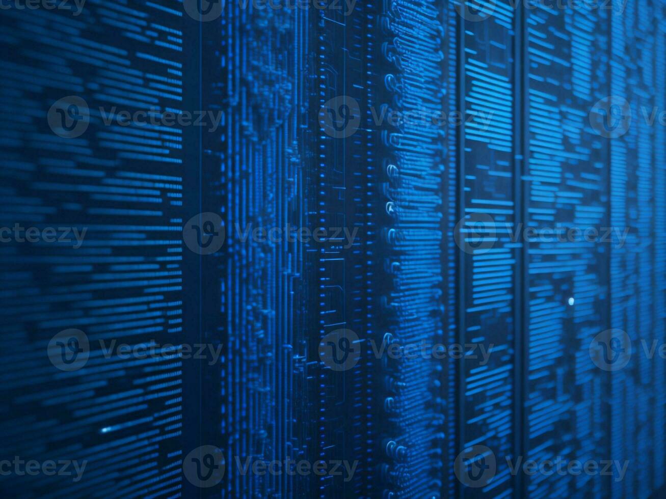 AI generated Blue digital binary data on computer screen background. binary code background . abstract blue background photo