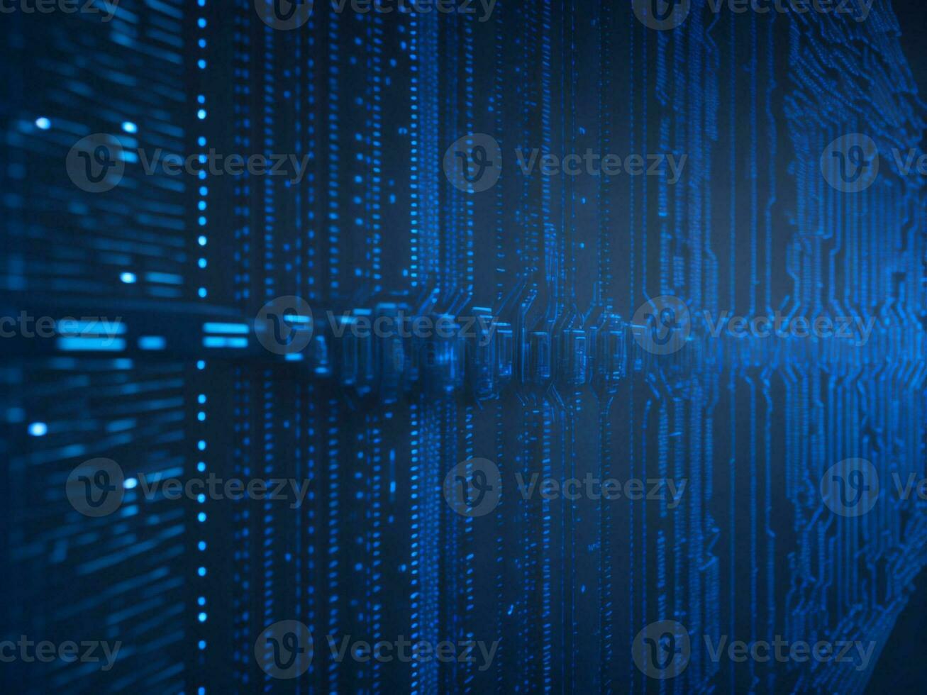 AI generated Blue digital binary data on computer screen background. binary code background . abstract blue background photo