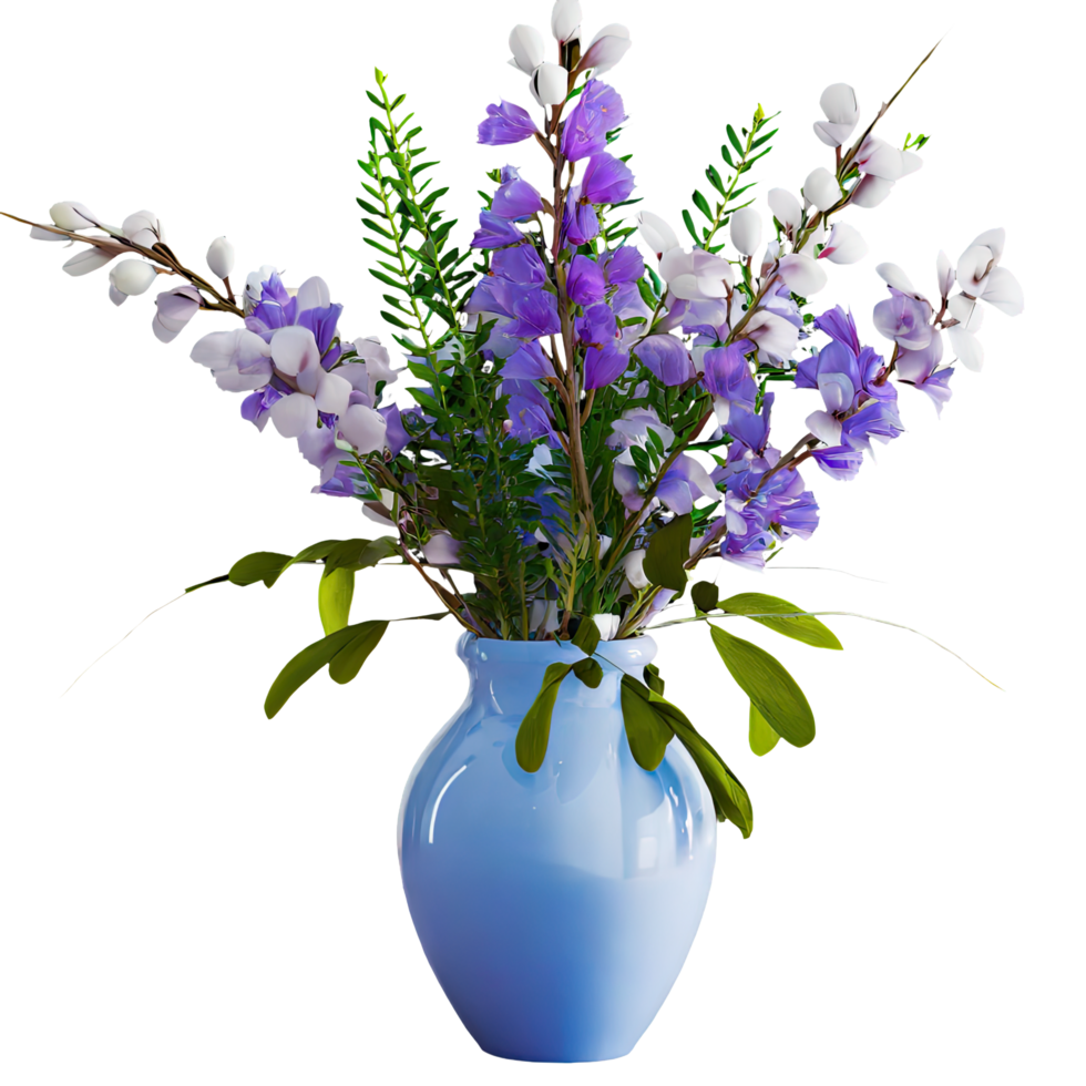 flower branch in vase isolated on transparent background. AI Generated png