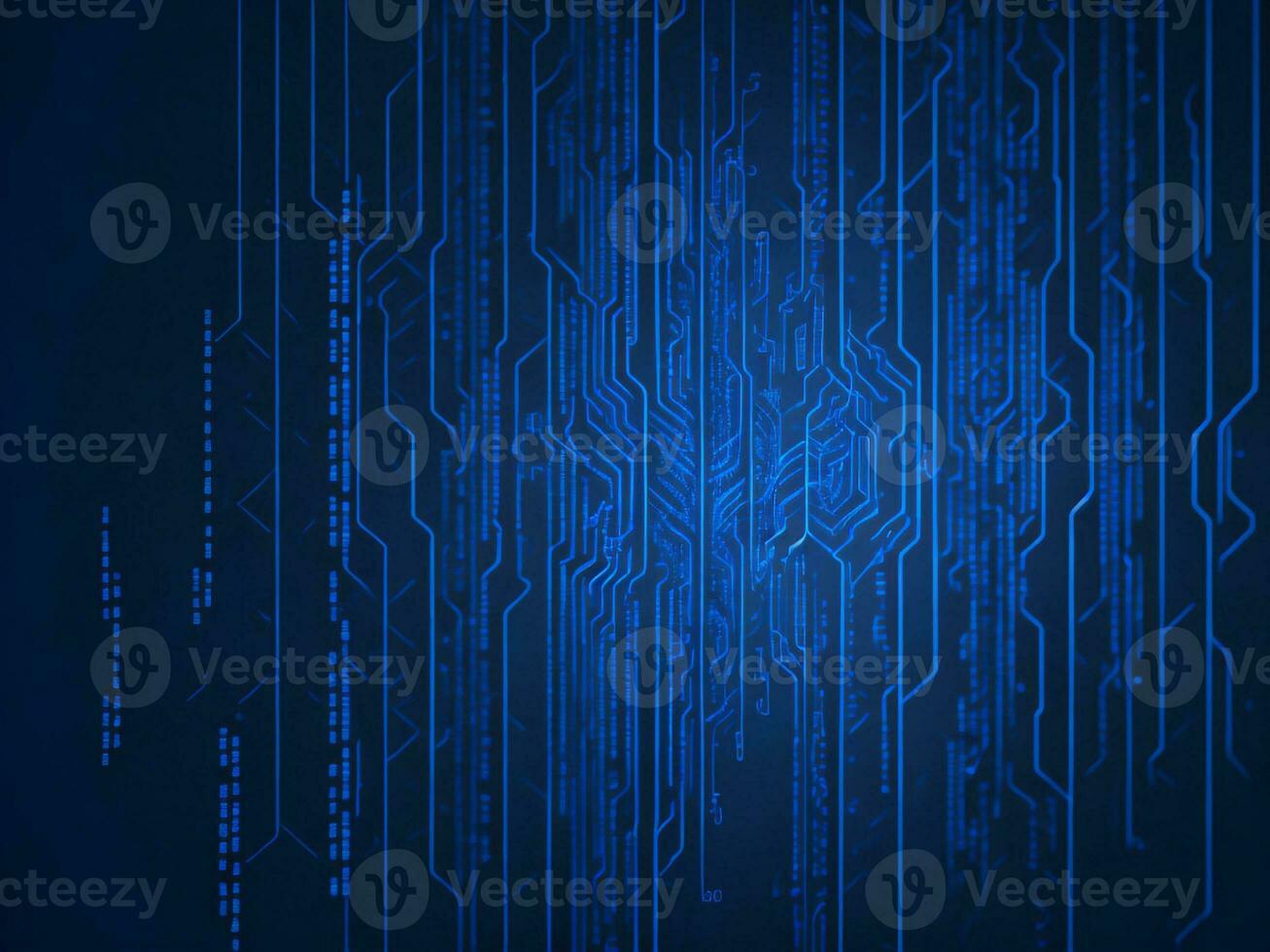 AI generated Blue digital binary data on computer screen background. binary code background . abstract blue background photo