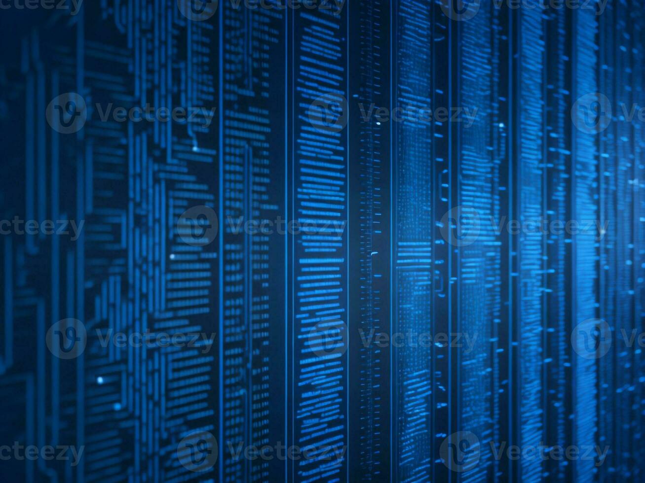 AI generated Blue digital binary data on computer screen background. binary code background . abstract blue background photo