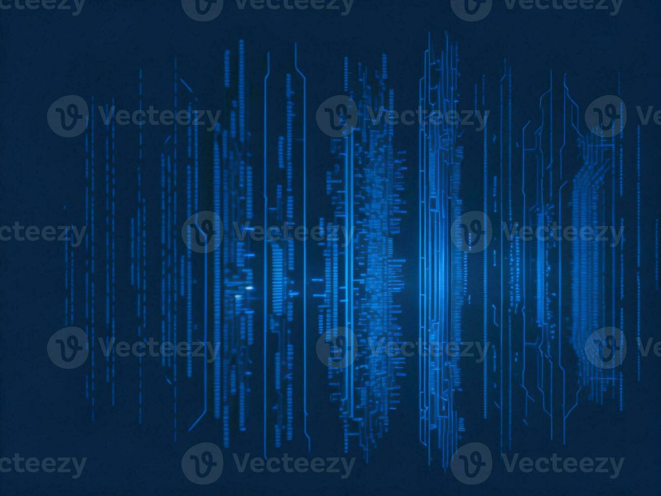 AI generated Blue digital binary data on computer screen background. binary code background . abstract blue background photo