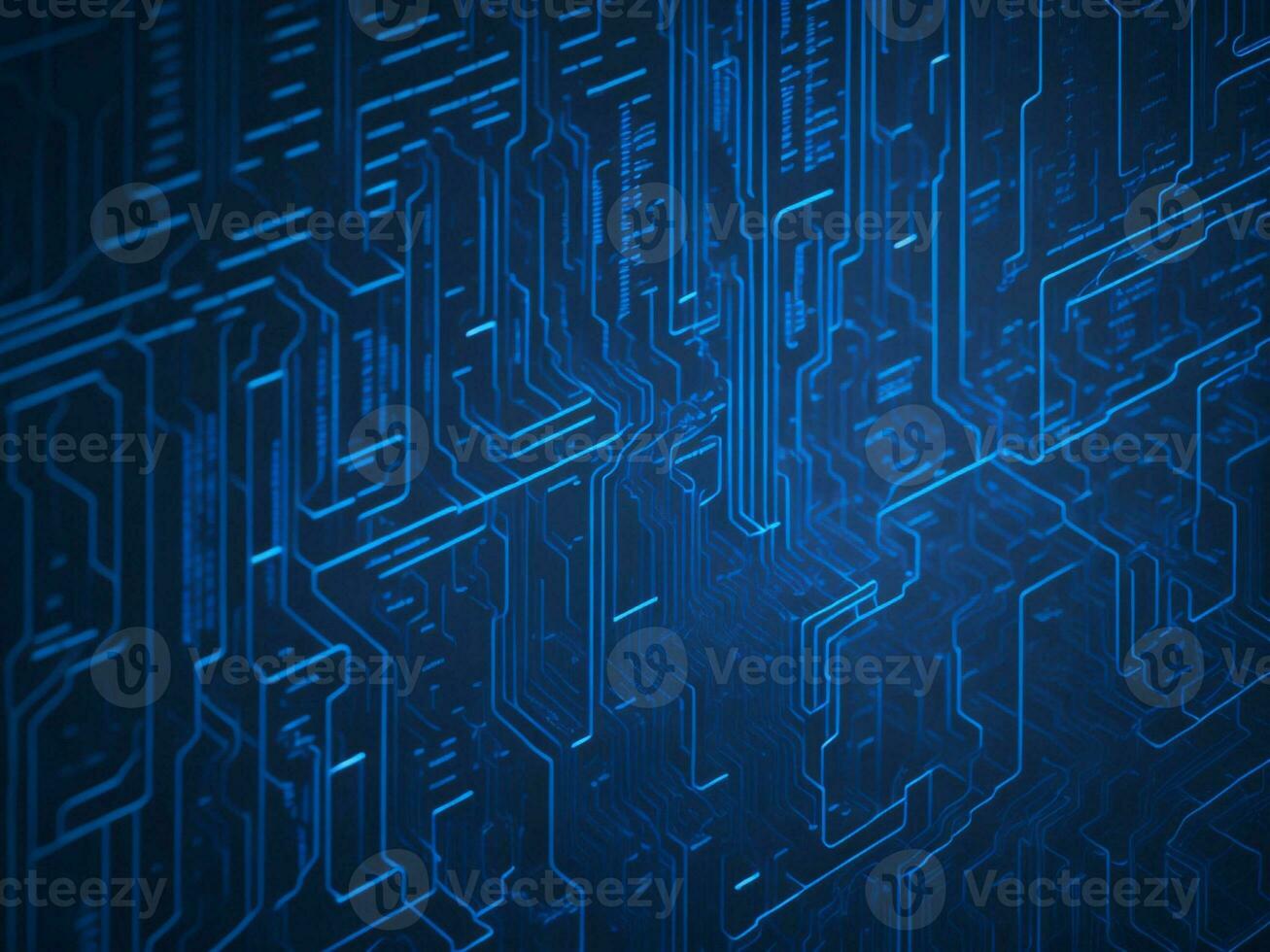 AI generated Blue digital binary data on computer screen background. binary code background . abstract blue background photo