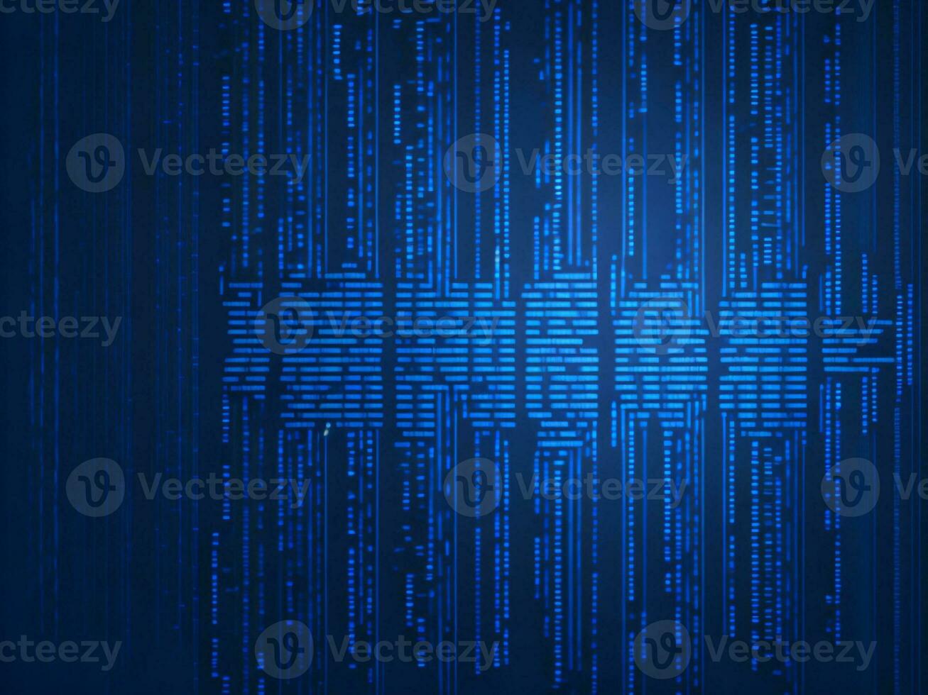 AI generated Blue digital binary data on computer screen background. binary code background . abstract blue background photo