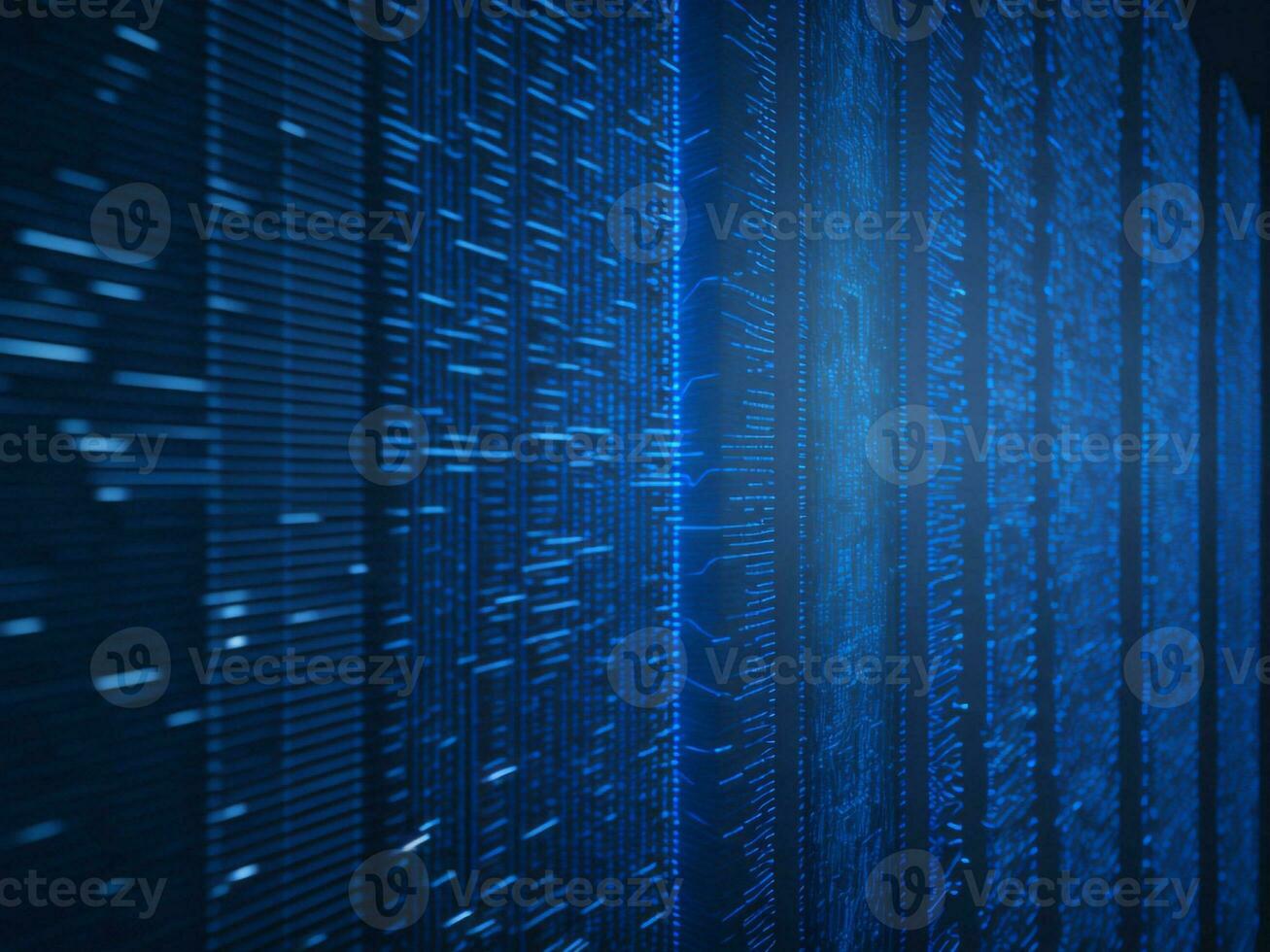 AI generated Blue digital binary data on computer screen background. binary code background . abstract blue background photo