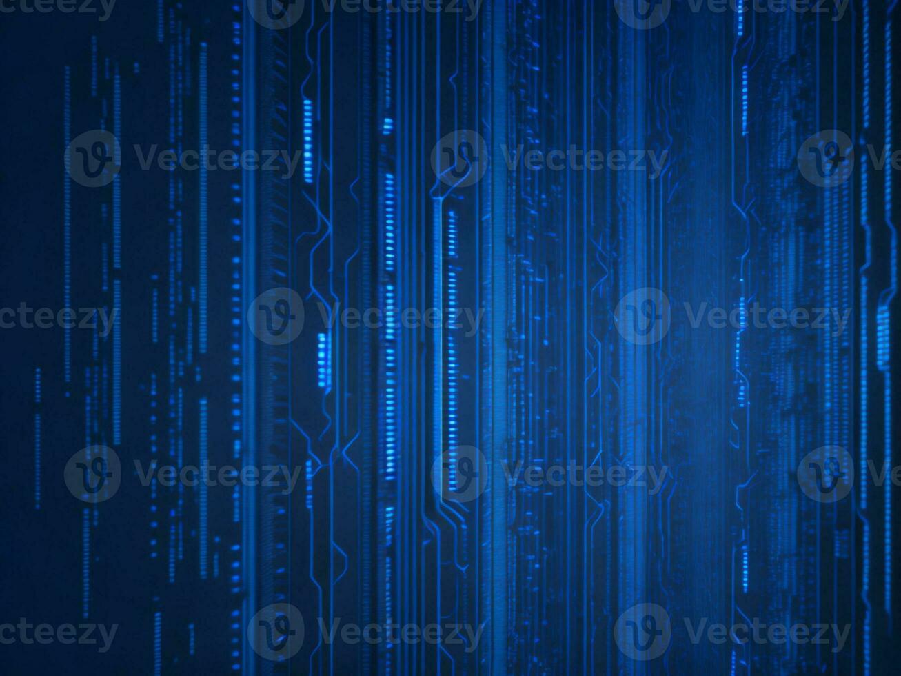 AI generated Blue digital binary data on computer screen background. binary code background . abstract blue background photo
