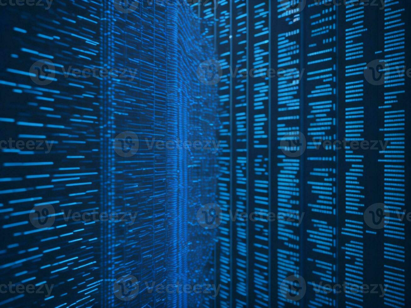 AI generated Blue digital binary data on computer screen background. binary code background . abstract blue background photo