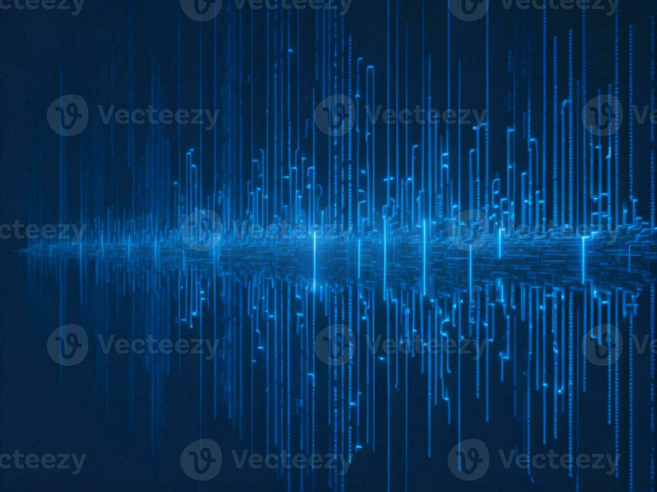 AI generated Blue digital binary data on computer screen background. binary code background . abstract blue background photo