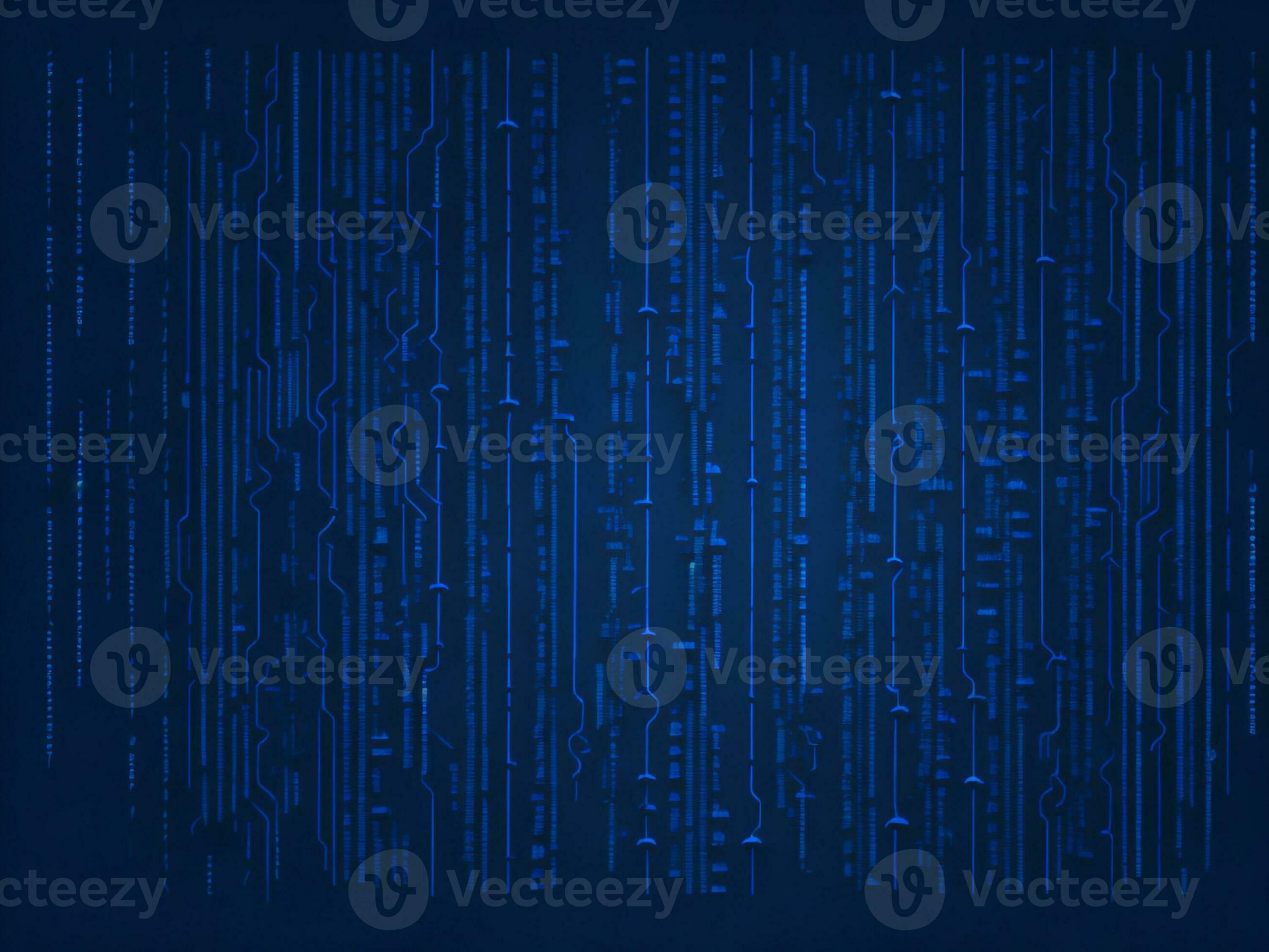 AI generated Blue digital binary data on computer screen background ...