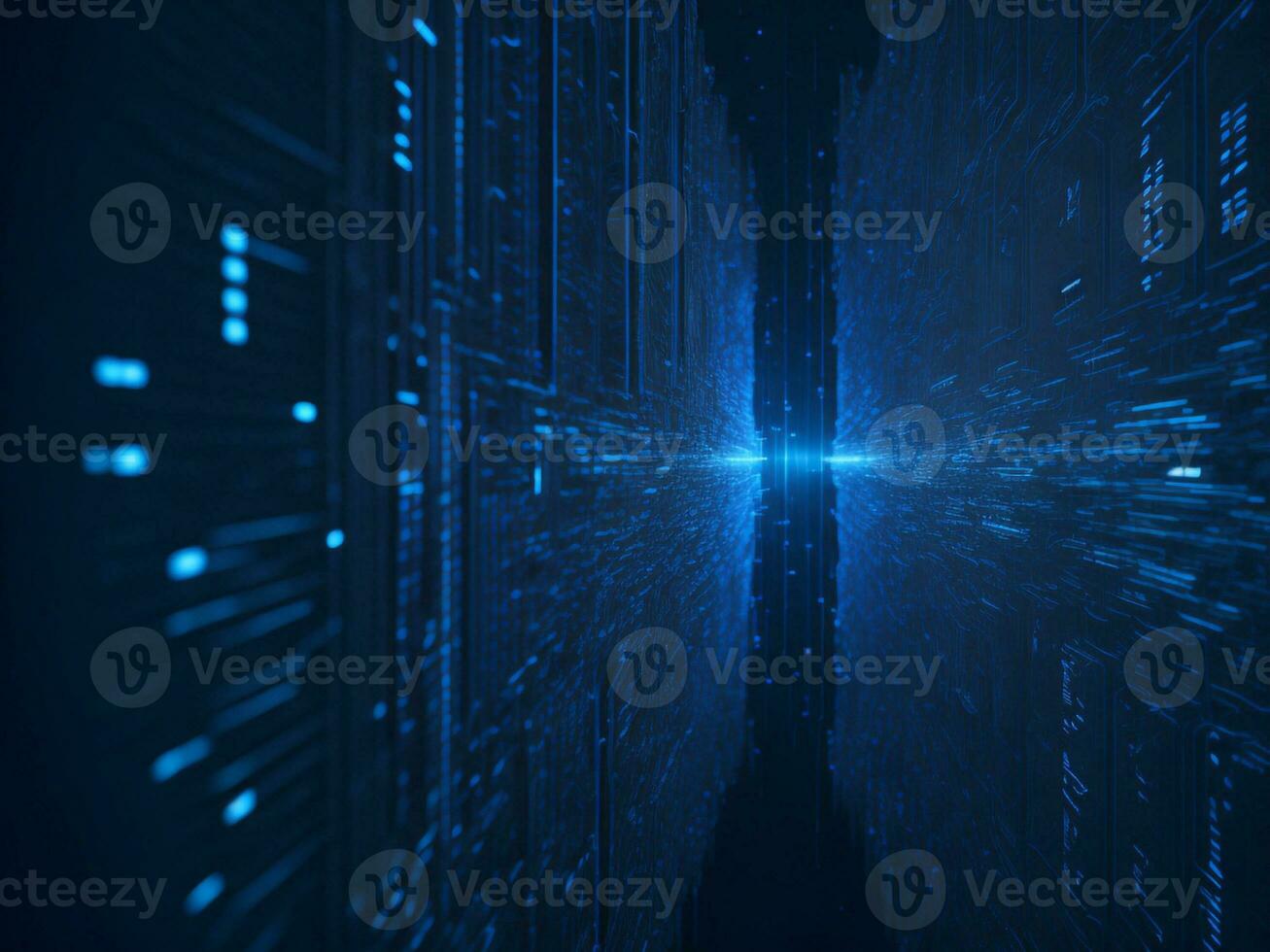 AI generated Blue digital binary data on computer screen background. binary code background . abstract blue background photo