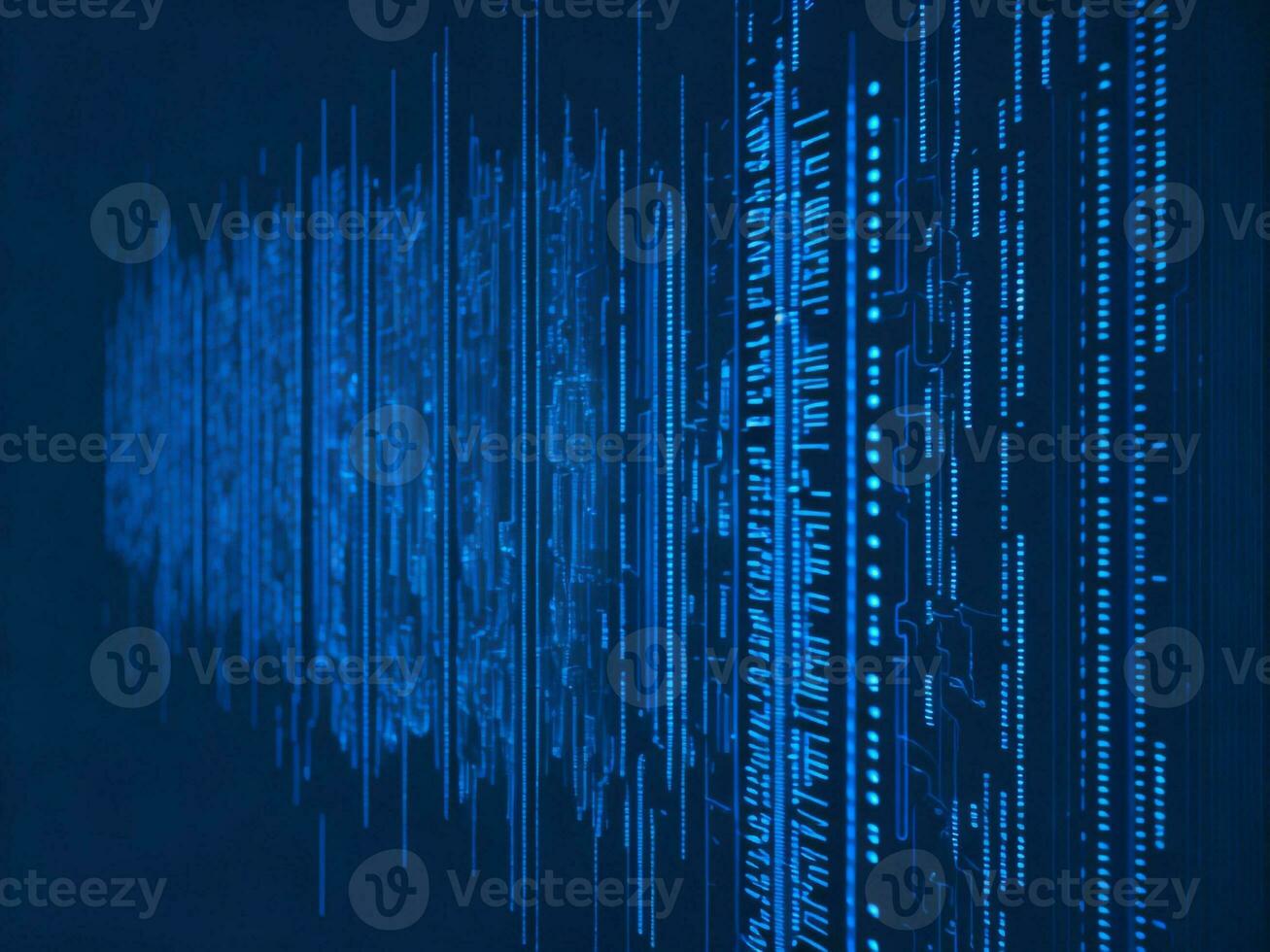 AI generated Blue digital binary data on computer screen background. binary code background . abstract blue background photo