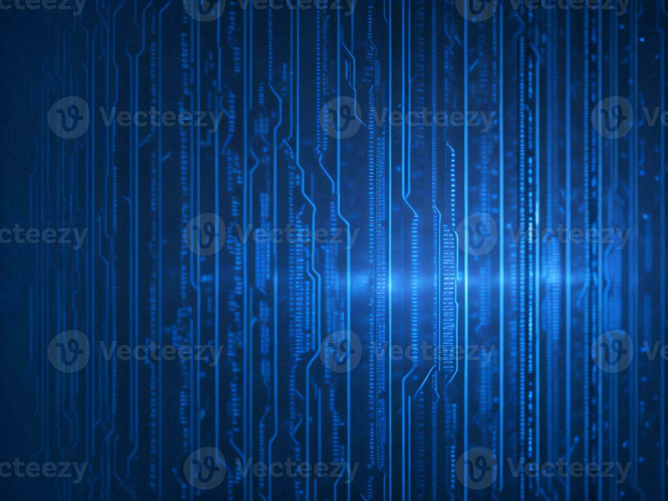 AI generated Blue digital binary data on computer screen background. binary code background . abstract blue background photo