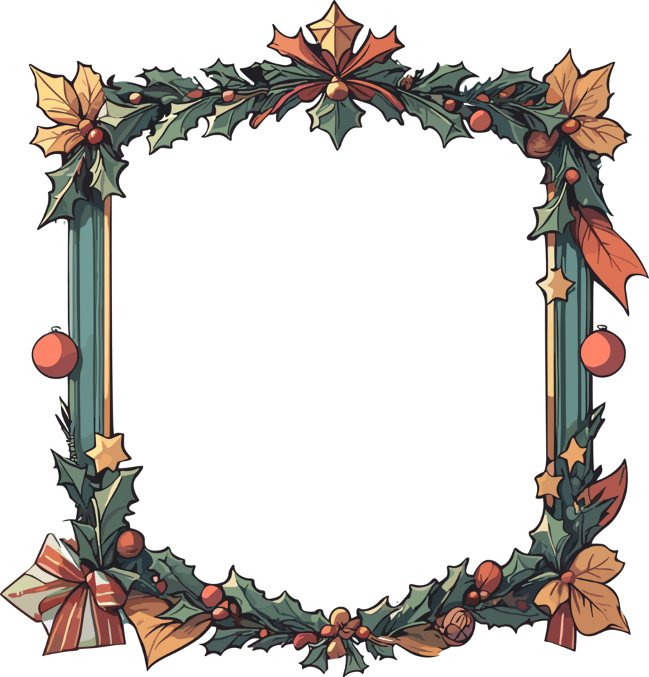 AI generated Christmas Frame Decoration Image png
