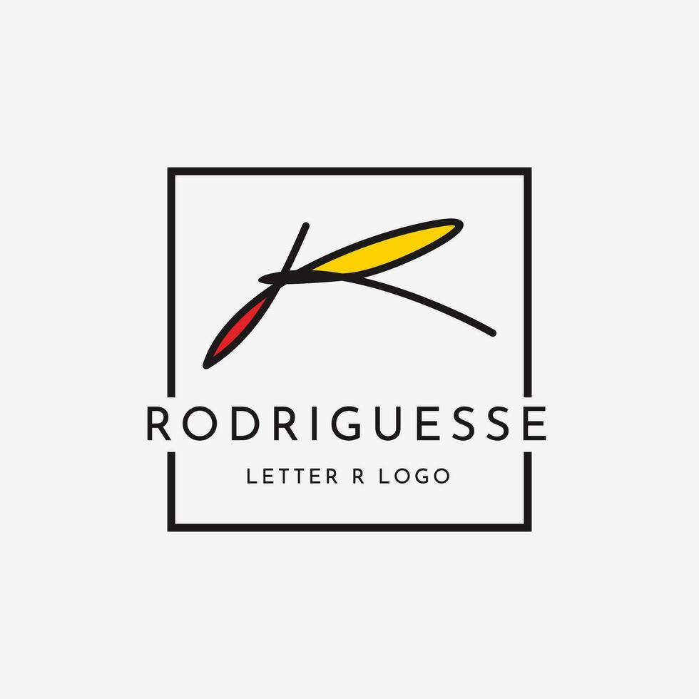 Letter R handwriting classy vector initial logo design