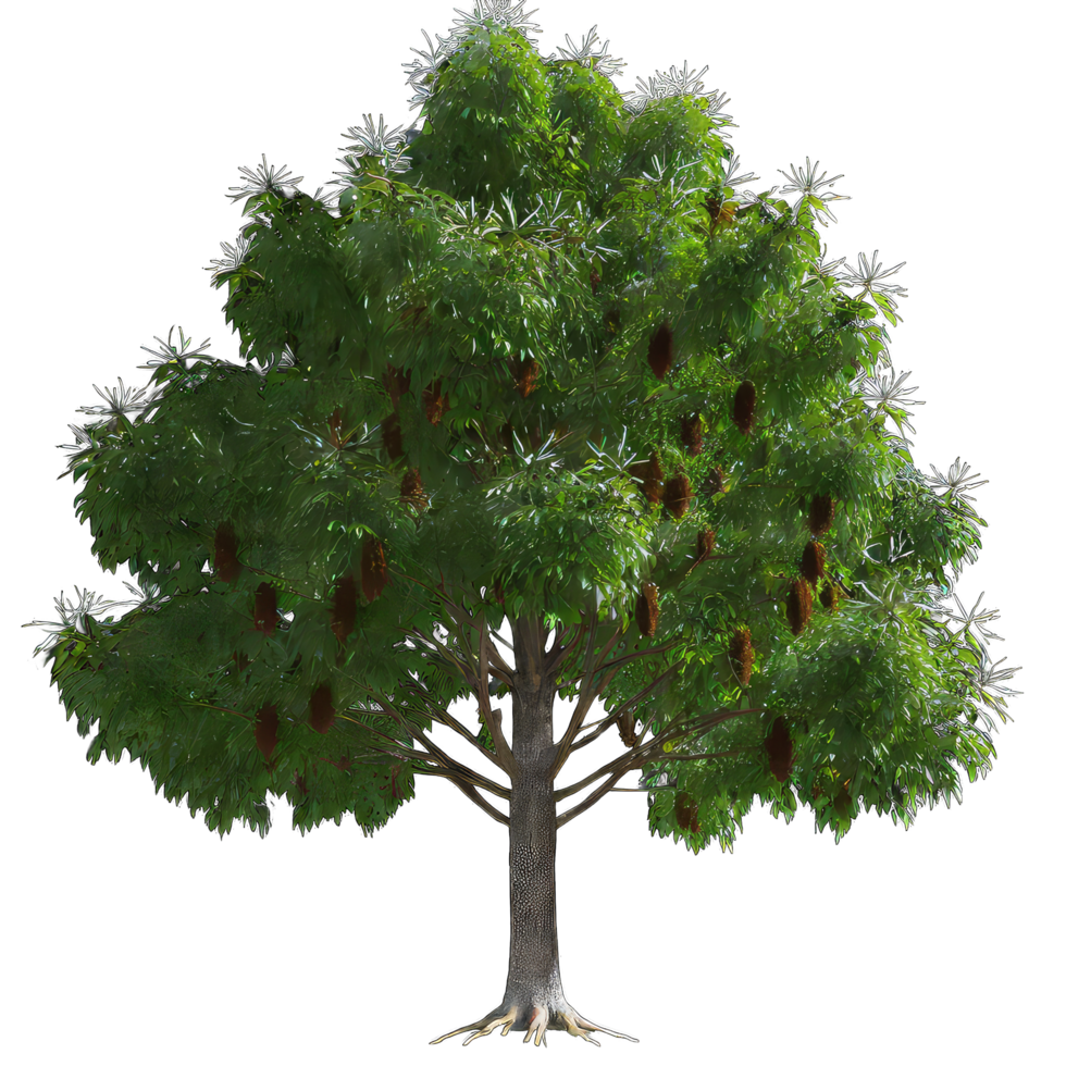 AI generated American chestnut tree isolated on transparent background png