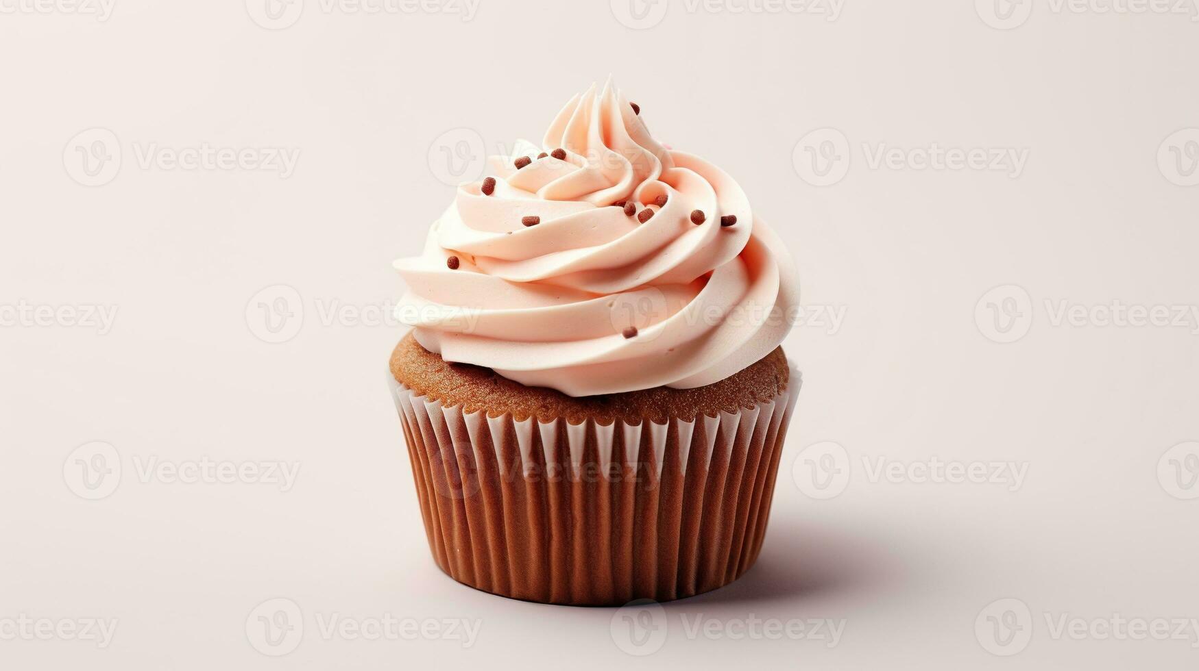 AI generated Cupcake Isolated on the White Background photo