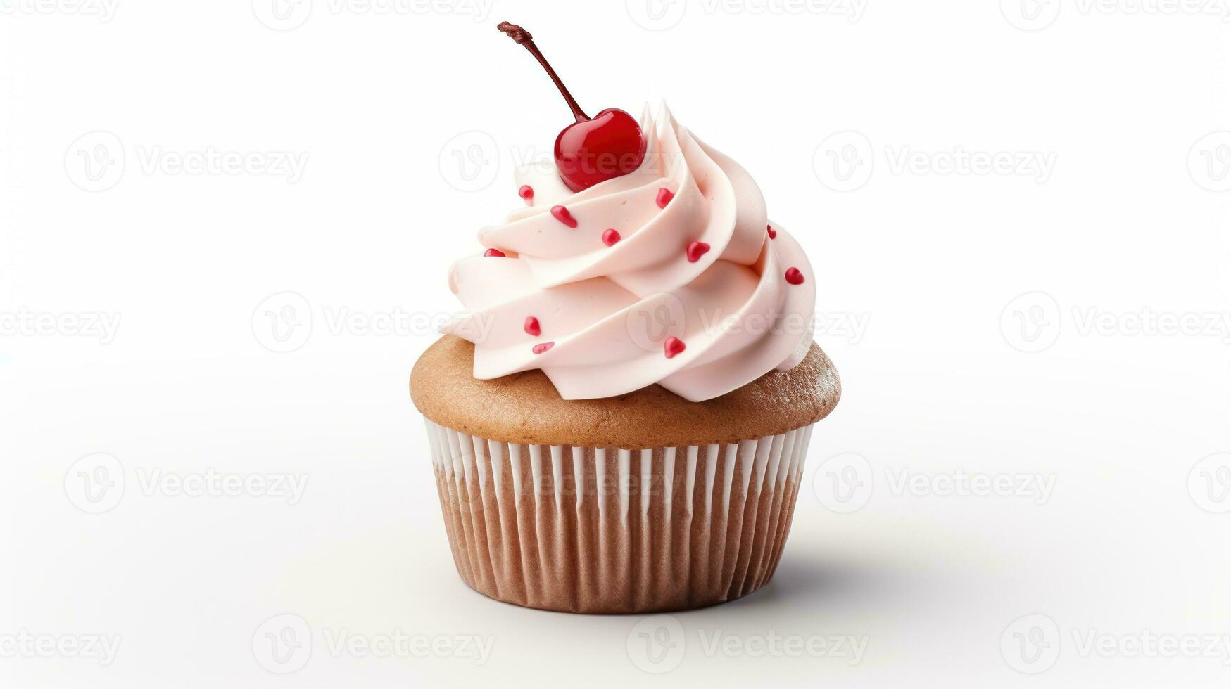 AI generated Cupcake Isolated on the White Background photo