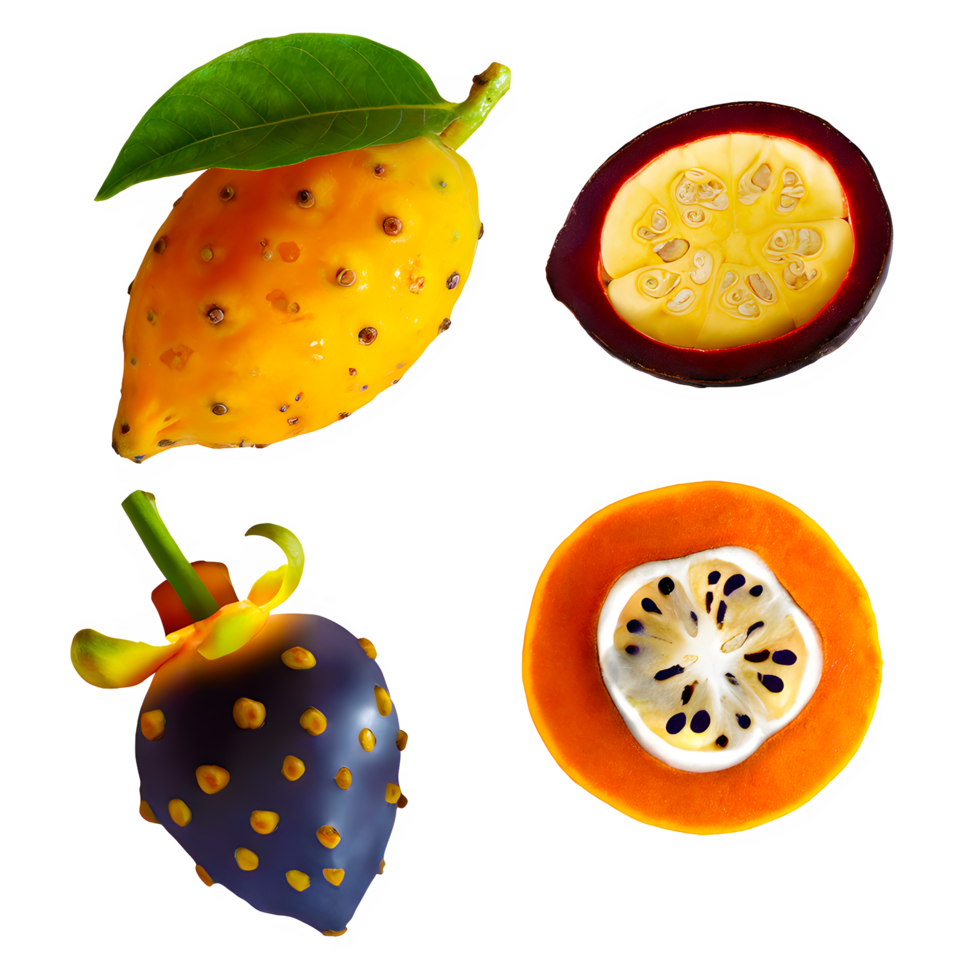 AI generated Gowok fruit sliced isolated on transparent background png