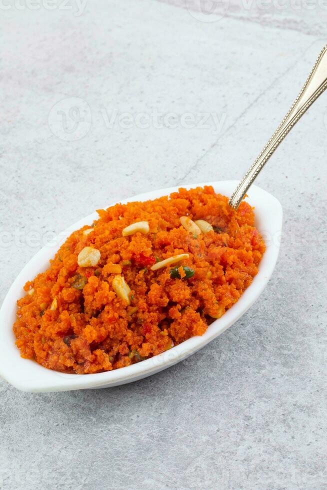 Indian Popular Sweet Food Carrot Halwa photo