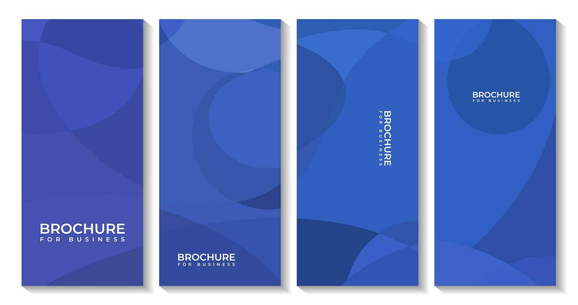 set of business brochures with abstract blue background vector
