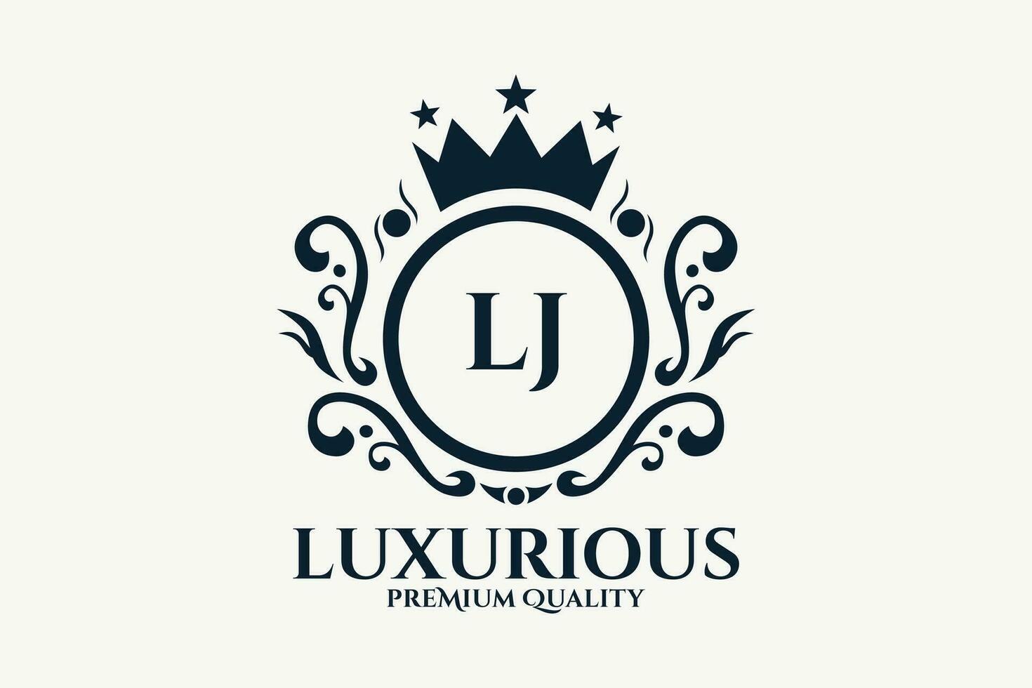 Initial  Letter LJ Royal Luxury Logo template in vector art for luxurious branding  vector illustration.