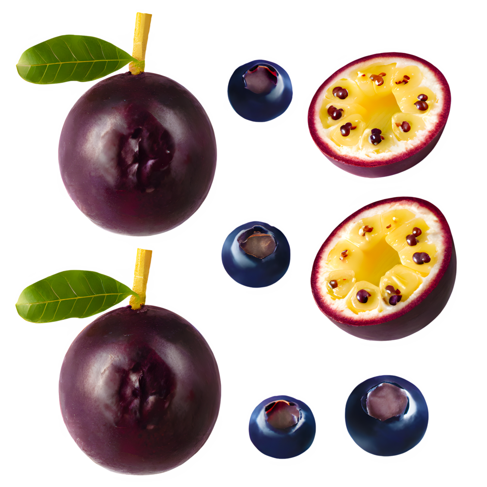 ai genererad acai bär skivad isolerat på transparent bakgrund png