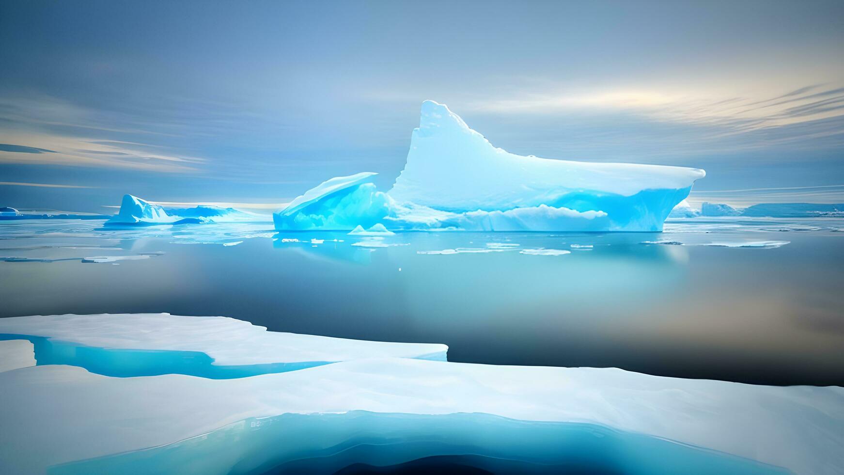 AI generated Majestic Icebergs, Nature's Frozen Symphony photo