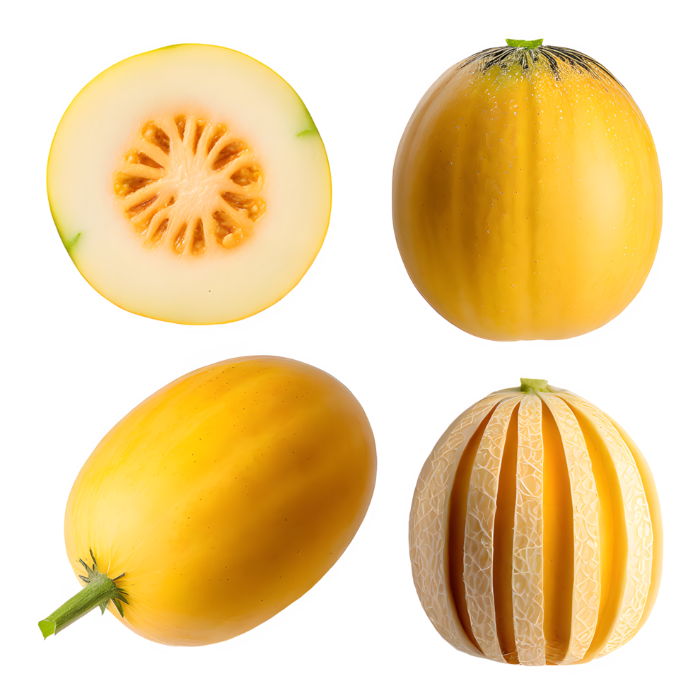 AI generated Fresh yellow pepino melon isolated on transparent background png