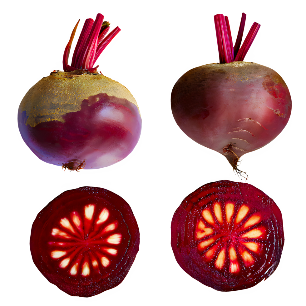 AI generated Beetroot sliced isolated on transparent background png