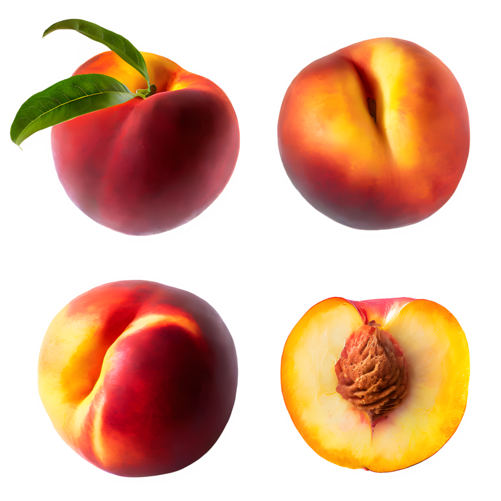 AI generated Nectarine fruit sliced isolated on transparent background png