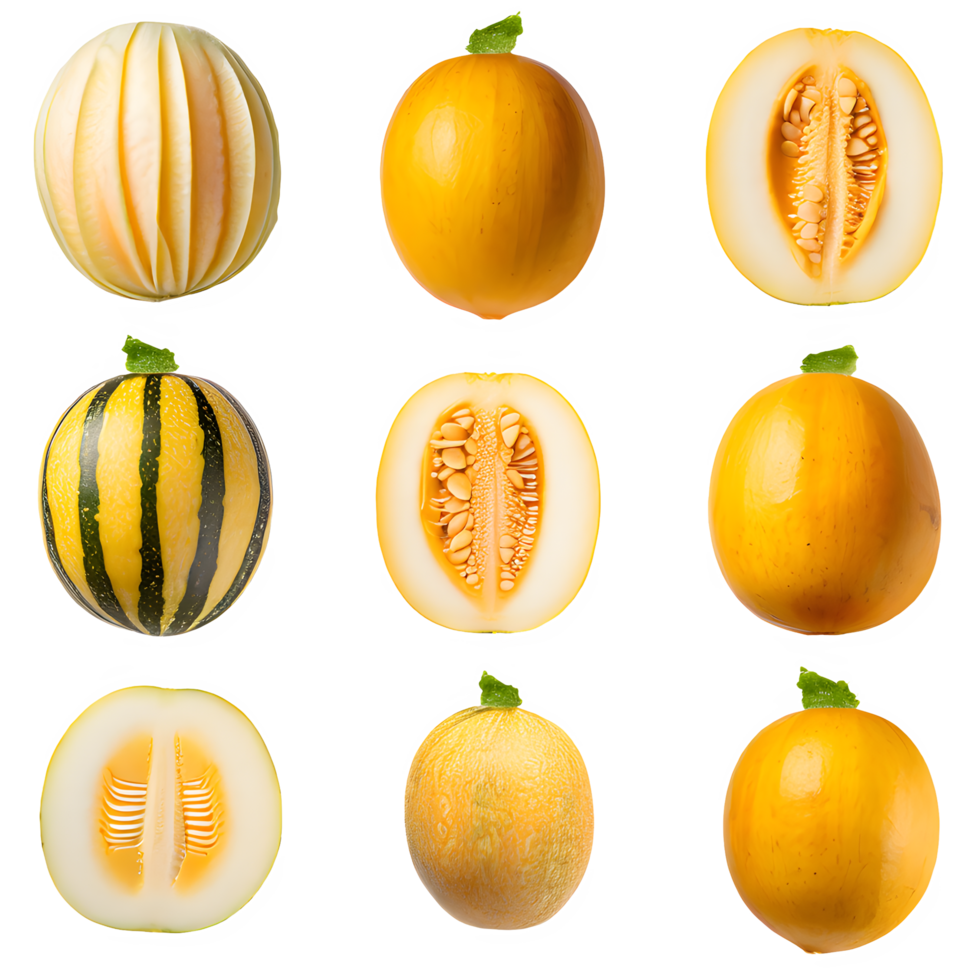 AI generated Fresh yellow pepino melon isolated on transparent background png